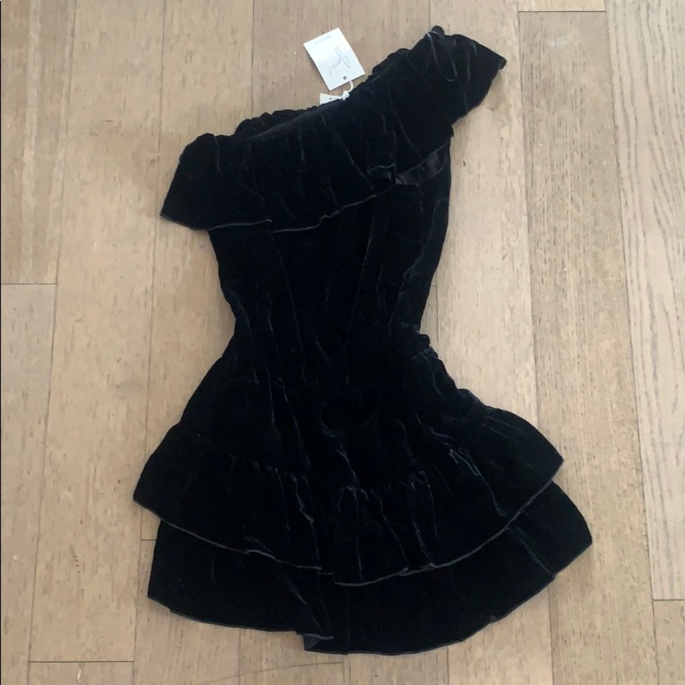Joie black velvet dress